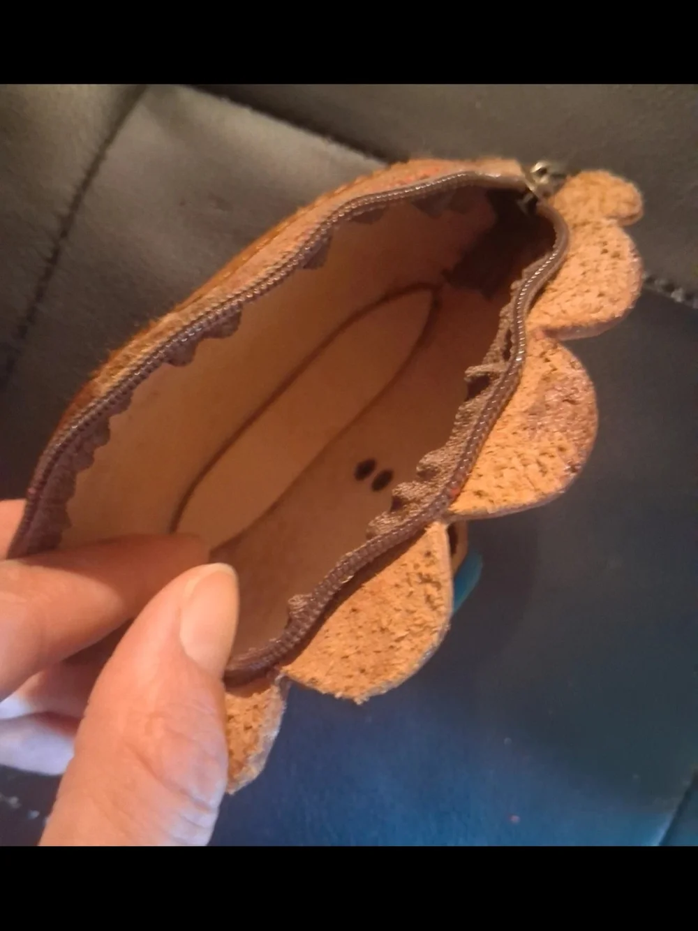 Handpainted Peacock Leather Coin Purse